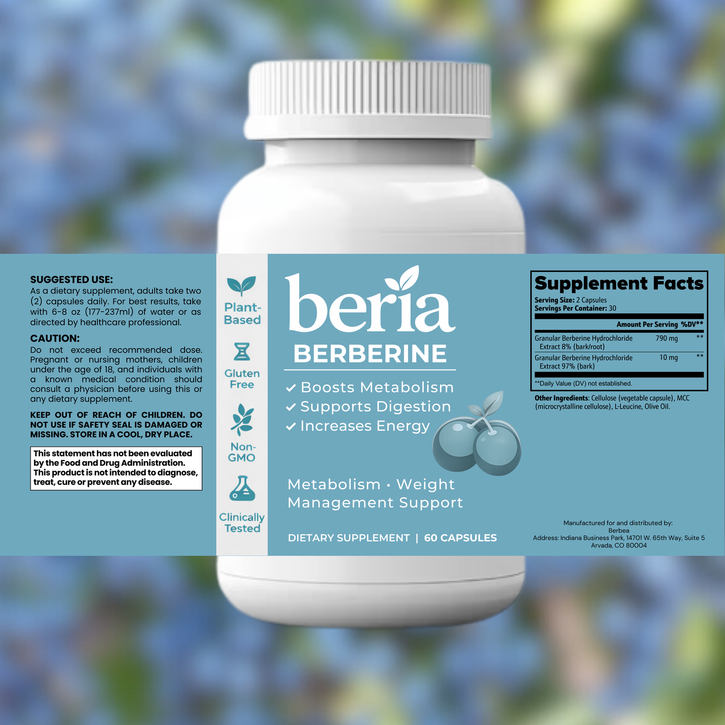 BERIA Berberine — Natural Support for Cravings, Blood Sugar & Metabolic Balance